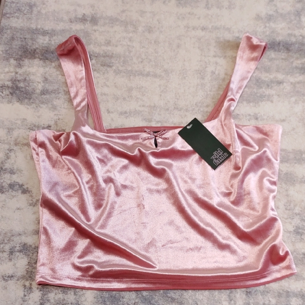 Wild Fable Pink Velour Tank Top Wild Fable Medium